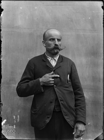 Val Brembana. Ritratto di uomo con baffi