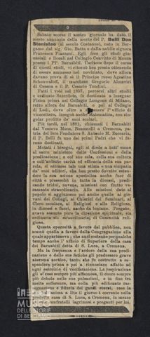 Morte di padre Stanislao Belli