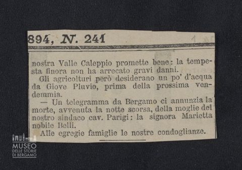 Morte di Maria Belli Parigi