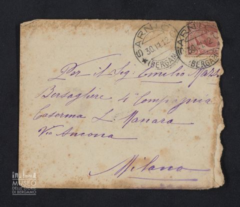 Busta di corrispondenza indirizzata ad Emilio Mazzi
