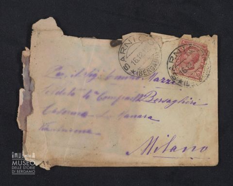 Busta di corrispondenza indirizzata ad Emilio Mazzi