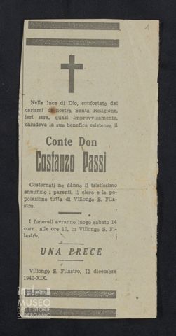 Morte di don Costanzo Passi
