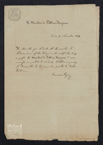 Istanza di Francesco Mazzi per ammissione all'Università di Padova