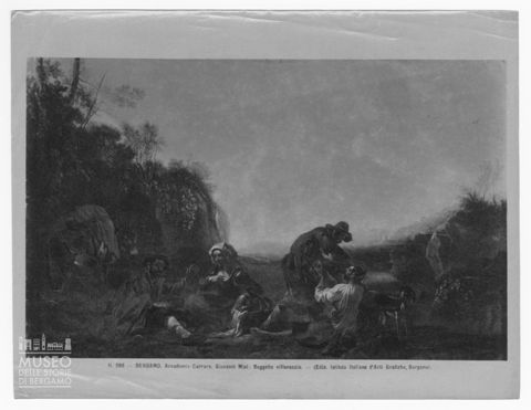 Mendicanti in riposo nella campagna romana di Jan Miel