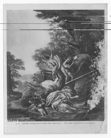 Natura morta di selvaggina con cane di Adriaen Gryeff