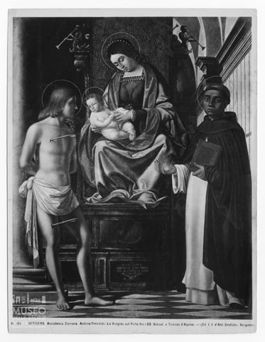 Madonna col Bambino in trono tra i santi Sebastiano e Vincenzo Ferrer di Andrea Previtali