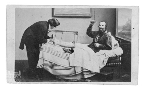 Ritratto di Giuseppe Garibaldi con un medico