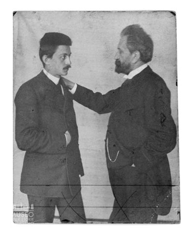 Ritratto di Roberto Frizzoni con il padre