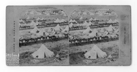 Veduta stereoscopica del campo militare di Châlons-en-Champagne
