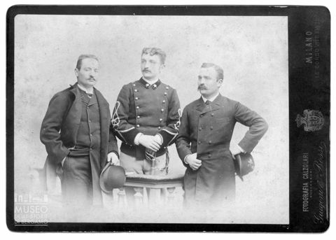 Ritratto di Aristide e Alfredo Isacchi e altro uomo