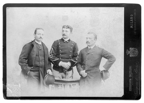 Ritratto di Aristide e Alfredo Isacchi e altro uomo