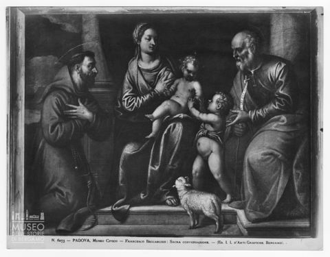 Sacra Famiglia con san Giovannino e san Francesco d'Assisi di Francesco Beccaruzzi