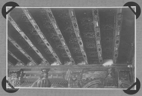 Palazzo Camozzi Vertova a Grumello del Monte - Soffitto ligneo e affreschi
