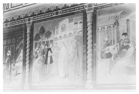 Particolare di un affresco all'interno del castello Malaspina di Fosdinovo