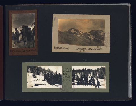 Ritratti di Alpini e veduta di montagna