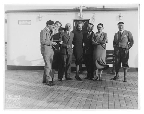 Ritratto di gruppo sul Conte di Savoia con Ugo Venerio D'Annunzio