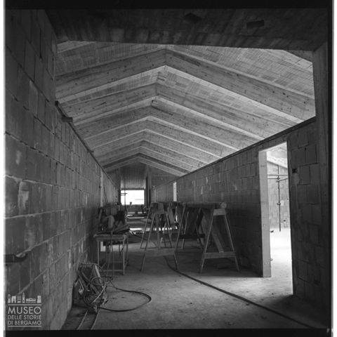 Cantiere nella sede del Liceo artistico di Bergamo