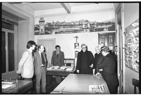 Visita del vescovo Giulio Oggioni all'Eco di Bergamo
