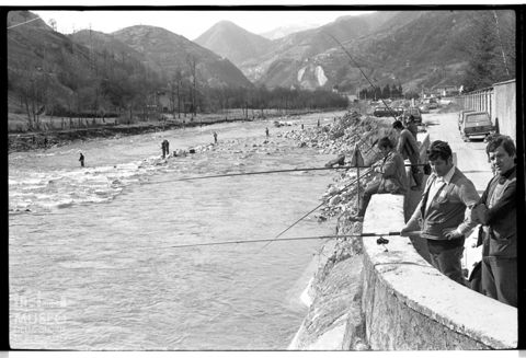 Pescatori sul fiume Brembo
