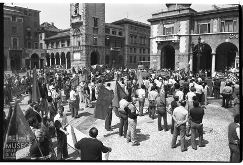 Lo sciopero della Federazione Lavoratori delle Costruzioni a Bergamo