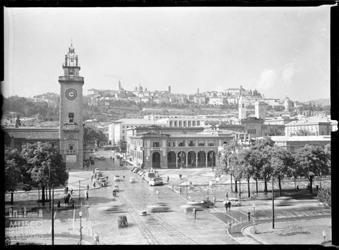 Panoramica su piazza Vittorio Veneto e Città Alta