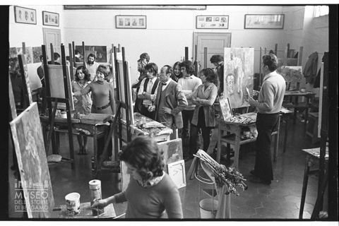 Lezione di pittura all'Accademia di belle arti G. Carrara
