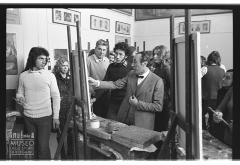 Lezione di pittura all'Accademia di belle arti G. Carrara