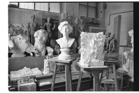 Studio di Floriano Bodini con sculture