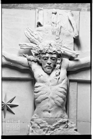 Particolare del modello in gesso della porta per San Giovanni in Laterano di Floriano Bodini