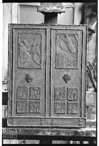 Bozzetto di Enrico Manfrini della porta per la chiesa di San Carlo Borromeo di Nibionno