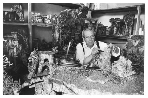 La bottega di presepi di Achille Alferoni a Roma