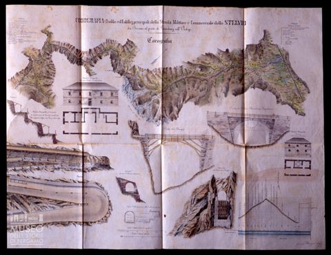 Tavola cartografica della strada del Passo dello Stelvio