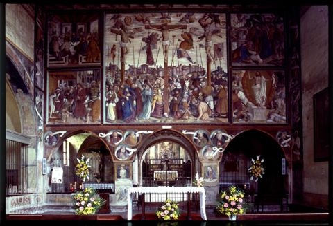 L'affresco raffigurante la Passione di Gesù nella chiesa di San Bernardino a Caravaggio