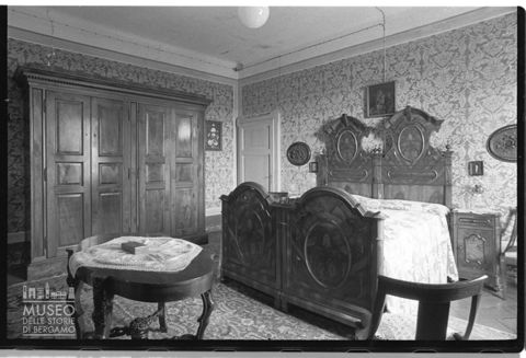 Camera da letto dell'abitazione padronale della Cascina Levati (Toffetti) a Caravaggio