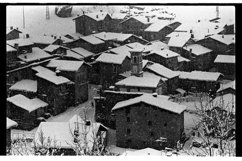 Paese innavato in Valmalenco