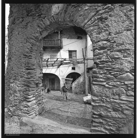 Corte interna di una casa ad Albosaggia
