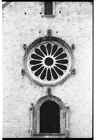 Dettaglio della facciata della cattedrale di San Nicola Pellegrino a Trani