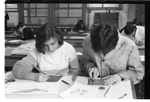 Lezione di incisione alla Scuola del Libro di Urbino