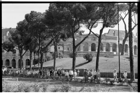Veduta del Colosseo dal Parco del Celio a Roma