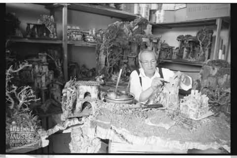 La bottega di presepi di Achille Alferoni a Roma