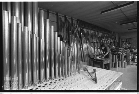 Il laboratorio della Pontificia Fabbrica d'Organi Giovanni Tamburini di Crema
