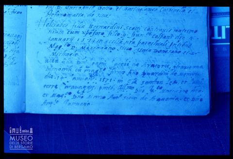 Trascrizione dell'atto di matrimonio dei genitori di Michelangelo Merisi da Caravaggio