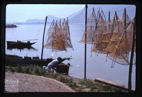 Nasse da pesca a Pescarenico