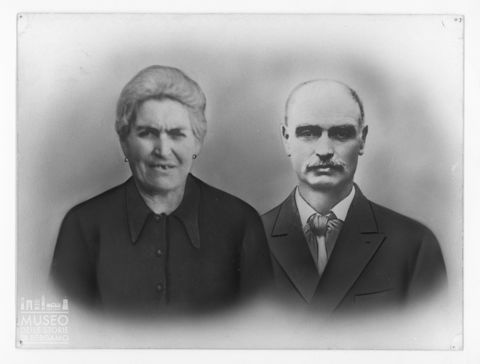 Ritratto di anziana donna ; Ritratto di uomo