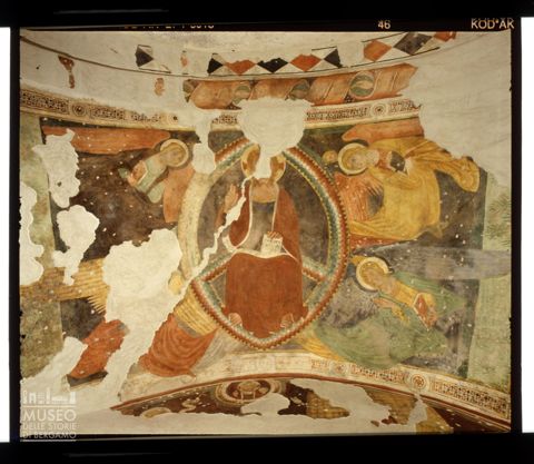Particolare di un affresco nella chiesa di Clanezzo