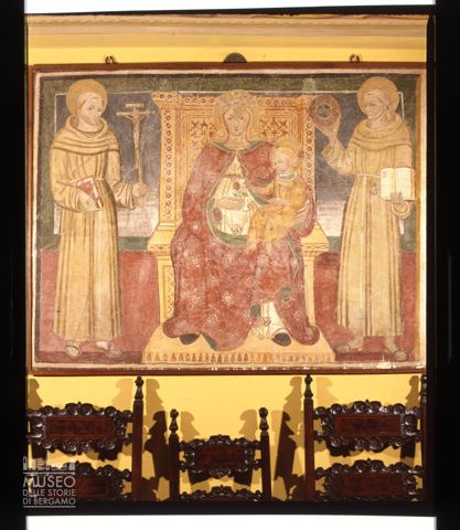 Affresco con la Madonna tra San Francesco e San Bernardino