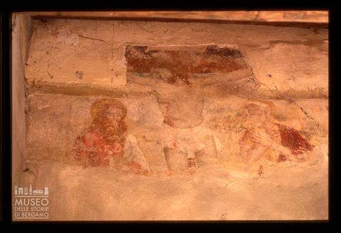 Lacerto di affresco nella chiesa di Sant'Antonio a Pianca