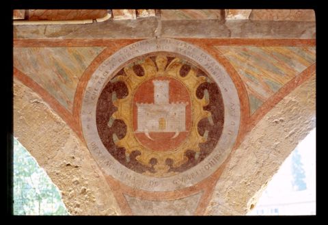 Affresco con emblema araldico ad Averara