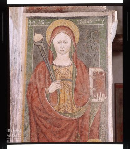 Particolare di affresco nella chiesa di Cornello dei Tasso