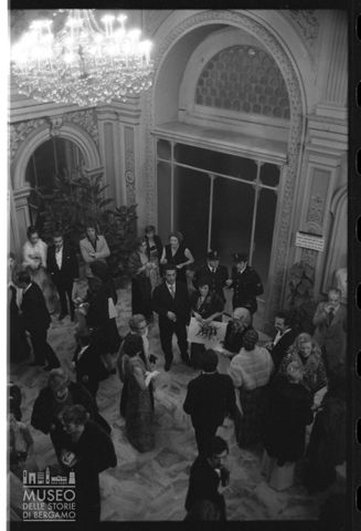 La sala d'entrata del Teatro Donizetti